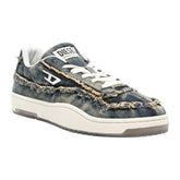 Diesel S-Tracker-D Low Sneakers – Blue Frayed Denim with Transparent Sole